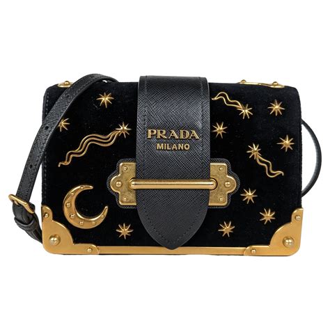 prada moon and stars cahier|PRADA City Calf Cahier Astrology Pouch Black .